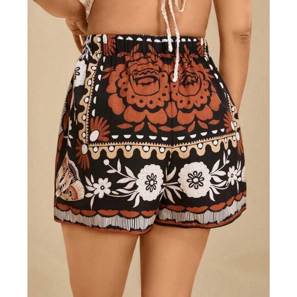 Shein Curve Moth Skort Women’s Size 3XL (18) Floral Lightweight Faux Wrap Nature - Picture 2 of 14